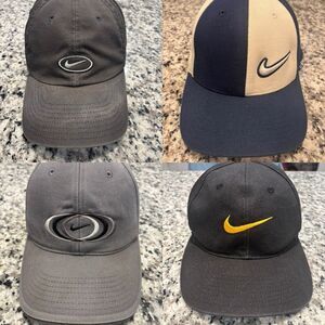 Lot Of 4 Y2K Vintage Nike Gray Tag Hat Cap Embroidered Swoosh 90s Strapback Mens